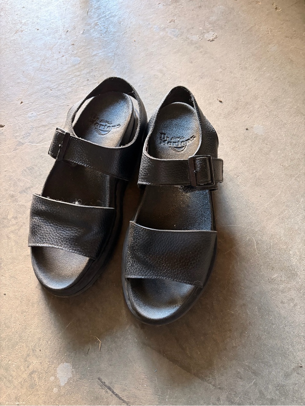 Dr. Martens Black Leather Strap Sandals